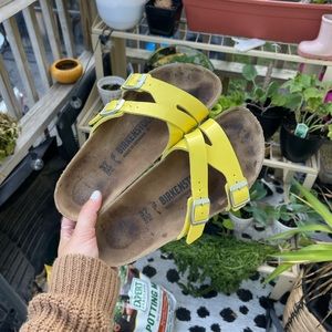 Yellow Birkenstock sandals!